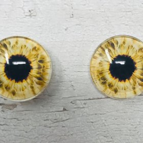 Yellow/gold Glass eye cabochons in sizes 6mm to 40mm human eyes monster iris fairy fantasy creature animal eyes (089)
