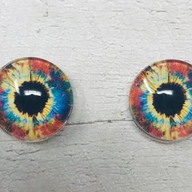 Red, blue and yellow Glass eye cabochons in sizes 6mm to 40mm human eyes zombie iris fairy fantasy creature animal eyes (076)