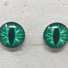 Green Glass eye cabochons in sizes 6mm to 40mm dragon cat eyes monster iris reptile fantasy creature animal eyes (103)