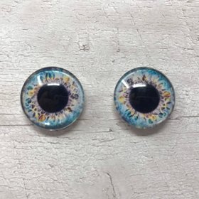 Pair of realistic glass eye cabochons in sizes 6mm to 20mm dragon eyes cat iris (323)