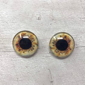 Pair of realistic glass eye cabochons in sizes 6mm to 20mm realistic dragon eyes cat iris (332)