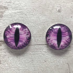 Purple glass eye cabochons in sizes 6mm to 40mm dragon eyes cat iris (019)