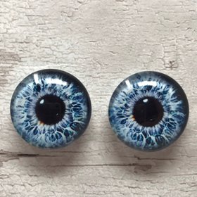 Blue glass eye cabochons in sizes 6mm to 40mm dragon eyes cat iris (362)