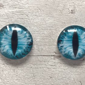 Blue glass eye cabochons in sizes 6mm to 40mm dragon eyes cat iris (015)