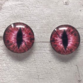 Red glass eye cabochons in sizes 6mm to 40mm dragon eyes cat iris (016)