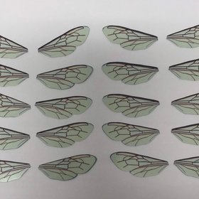 Bee wings for needle felting and craft projects. 10 pairs of acetate insect wings.