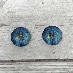 Blue glass eye cabochons in sizes 6mm to 20mm dragon eyes fish reptile lizard iris (384)
