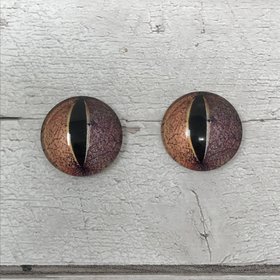 Brown Glass eye cabochons in sizes 6mm to 20mm dragon eyes fish reptile lizard iris (392)