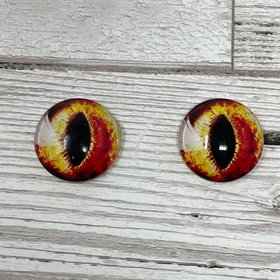 Glass eye cabochons in sizes 8mm to 40mm cat eyes dragon iris animal eyes (484)